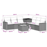 vidaXL 8-Piece Sofa Set Black Poly Rattan and Steel