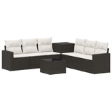 vidaXL 8-Piece Sofa Set Black Poly Rattan and Steel