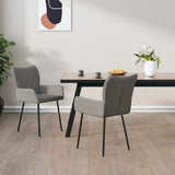 vidaXL Eetkamerstoelen 2 st stof crèmekleurig