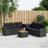vidaXL 8-Piece Sofa Set Black Poly Rattan and Steel