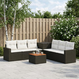 vidaXL 8-Piece Sofa Set Black Poly Rattan and Steel
