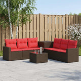 vidaXL 8-Piece Sofa Set Black Poly Rattan and Steel