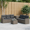 vidaXL 8-Piece Sofa Set Black Poly Rattan and Steel