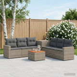 vidaXL 8-Piece Sofa Set Black Poly Rattan and Steel