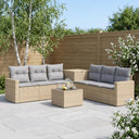 vidaXL 8-Piece Sofa Set Black Poly Rattan and Steel