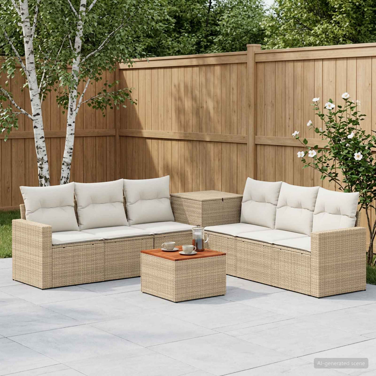 vidaXL 8-Piece Sofa Set Black Poly Rattan and Steel