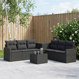 vidaXL Bankstel 8 st Zwart Poly Rattan en Staal
