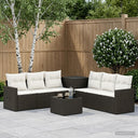 vidaXL Bankstel 8 st Zwart Poly Rattan en Staal