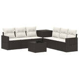 vidaXL Bankstel 8 st Zwart Poly Rattan en Staal