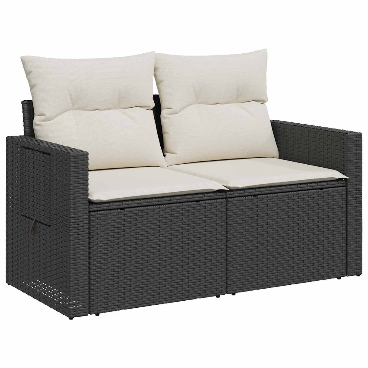 vidaXL Bankstel 8 st Zwart Poly Rattan en Staal