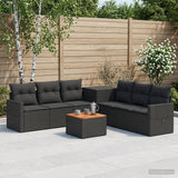 vidaXL Bankstel 8 st Zwart Poly Rattan en Staal