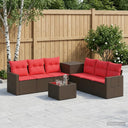 vidaXL Bankstel 8 st Zwart Poly Rattan en Staal