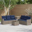 vidaXL Bankstel 8 st Zwart Poly Rattan en Staal