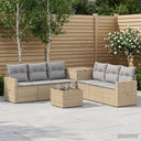 vidaXL Bankstel 8 st Zwart Poly Rattan en Staal