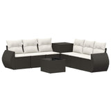 vidaXL Bankstel 8 st Zwart Poly Rattan en Staal
