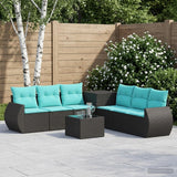 vidaXL Bankstel 8 st Zwart Poly Rattan en Staal