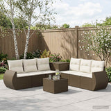 vidaXL Bankstel 8 st Zwart Poly Rattan en Staal