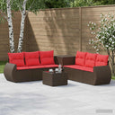 vidaXL Bankstel 8 st Zwart Poly Rattan en Staal