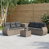 vidaXL Bankstel 8 st Zwart Poly Rattan en Staal