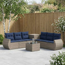 vidaXL Bankstel 8 st Zwart Poly Rattan en Staal