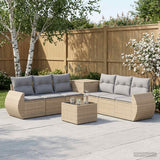 vidaXL Bankstel 8 st Zwart Poly Rattan en Staal