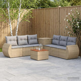 vidaXL Bankstel 8 st Zwart Poly Rattan en Staal