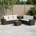 vidaXL Bankstel 8 st Zwart Poly Rattan en Staal