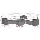 vidaXL Bankstel 8 st Zwart Poly Rattan en Staal