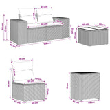 vidaXL Bankstel 8 st Zwart Poly Rattan en Staal