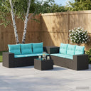 vidaXL Bankstel 8 st Zwart Poly Rattan en Staal