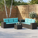 vidaXL Bankstel 8 st Zwart Poly Rattan en Staal