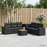 vidaXL Bankstel 8 st Zwart Poly Rattan en Staal