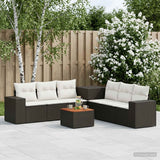 vidaXL Bankstel 8 st Zwart Poly Rattan en Staal