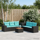 vidaXL Bankstel 8 st Zwart Poly Rattan en Staal