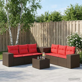 vidaXL Bankstel 8 st Zwart Poly Rattan en Staal