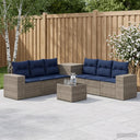vidaXL Bankstel 8 st Zwart Poly Rattan en Staal