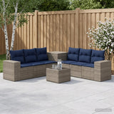 vidaXL Bankstel 8 st Zwart Poly Rattan en Staal