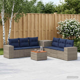 vidaXL Bankstel 8 st Zwart Poly Rattan en Staal