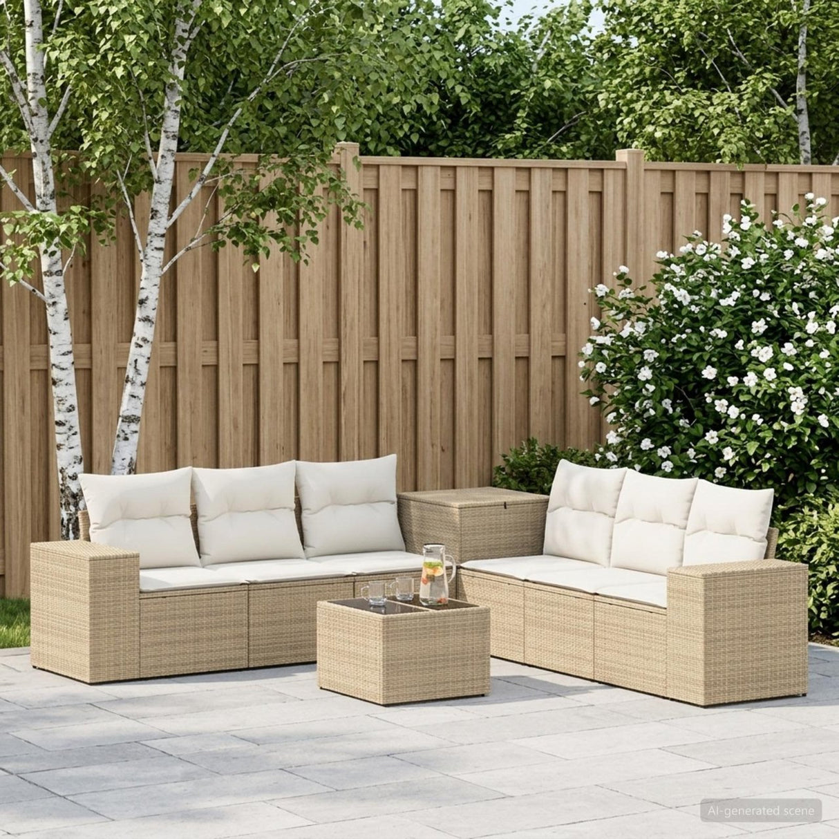 vidaXL Bankstel 8 st Zwart Poly Rattan en Staal