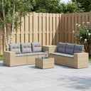 vidaXL Bankstel 8 st Zwart Poly Rattan en Staal