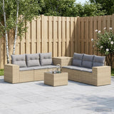 vidaXL Bankstel 8 st Zwart Poly Rattan en Staal