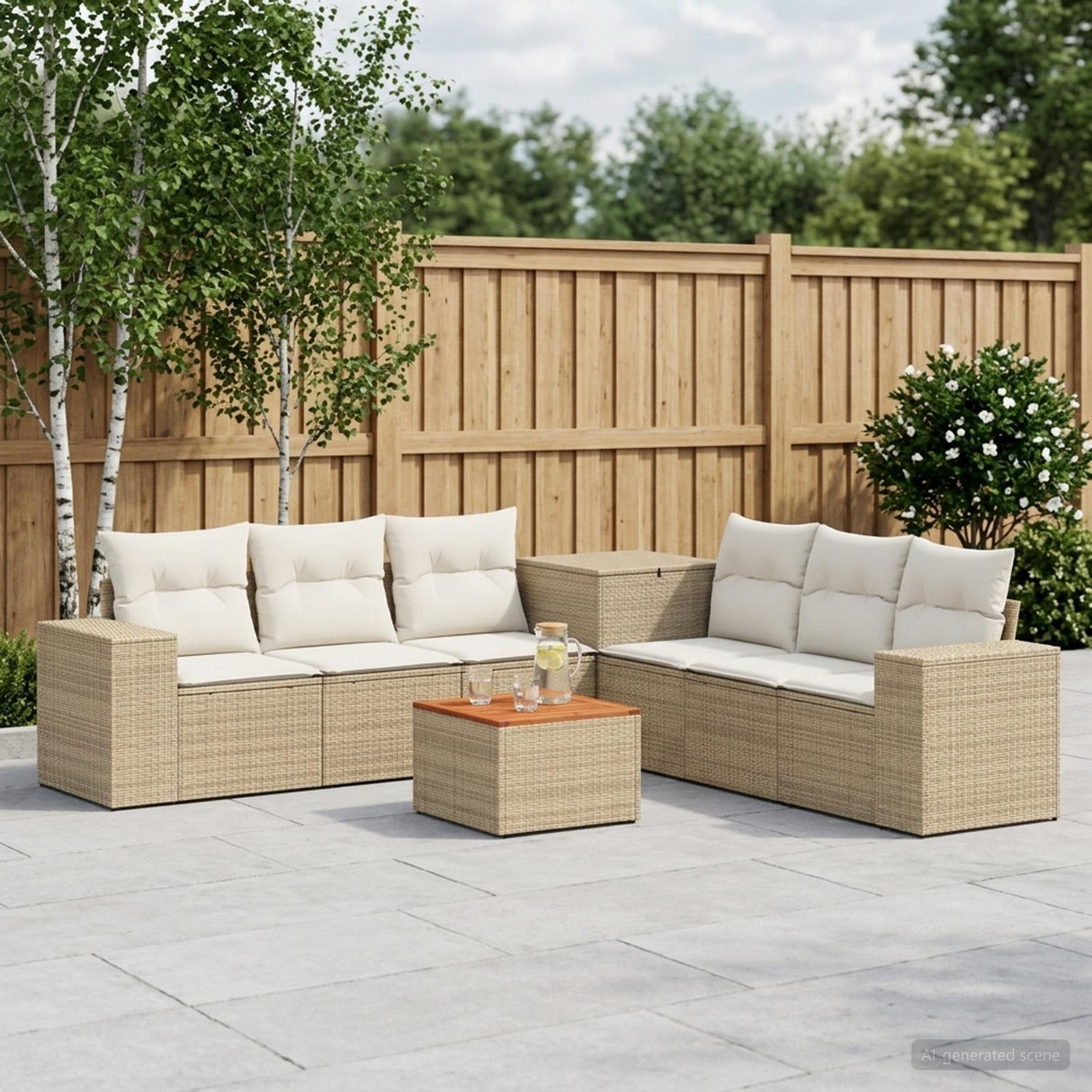 vidaXL Bankstel 8 st Zwart Poly Rattan en Staal