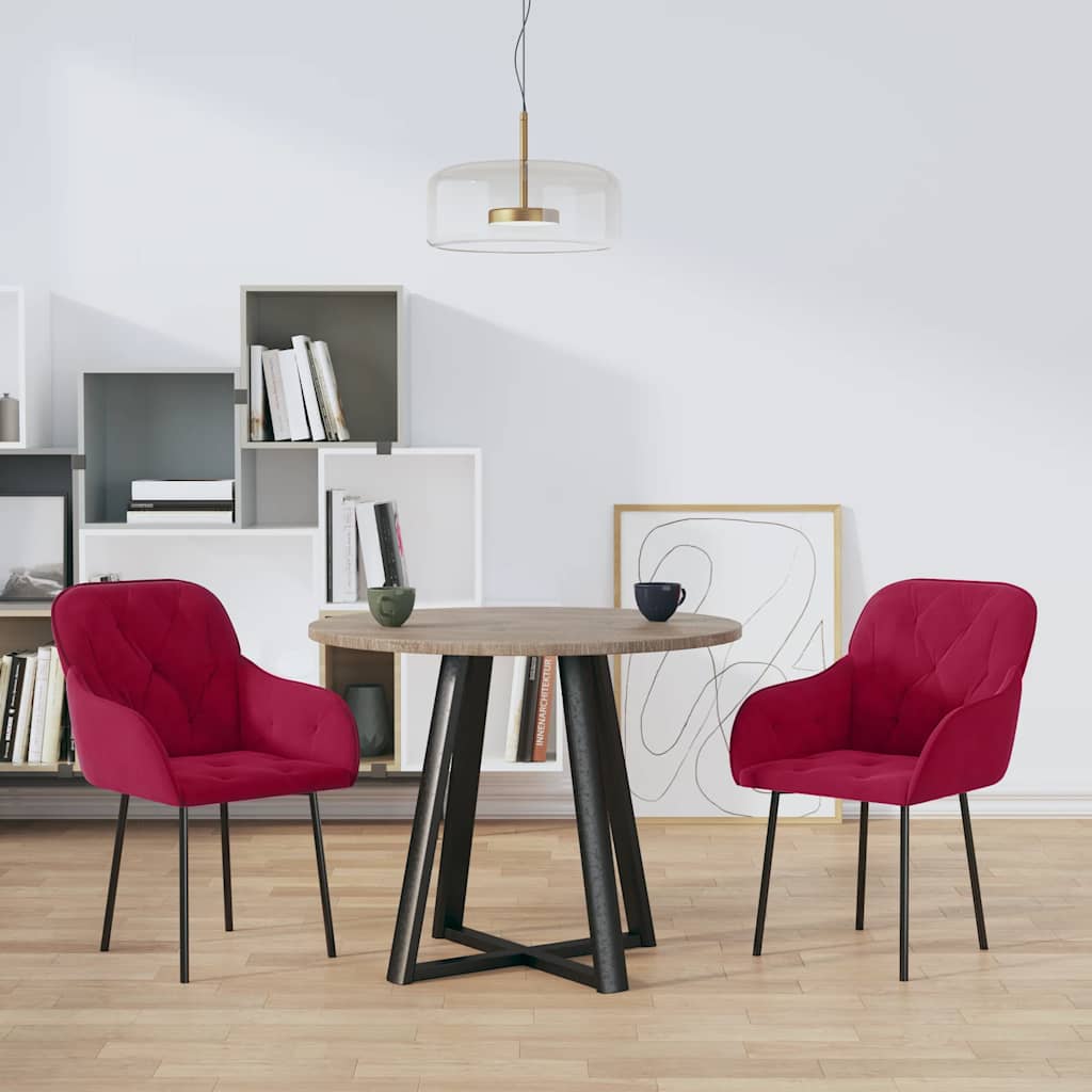 vidaXL Eetkamerstoelen 2 st fluweel blauw