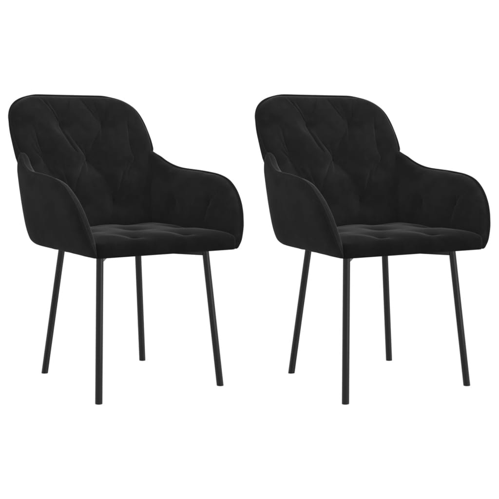 vidaXL Eetkamerstoelen 2 st fluweel blauw