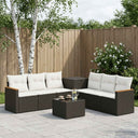 vidaXL Bankstel 8 st Zwart Poly Rattan en Staal