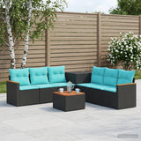 vidaXL Bankstel 8 st Zwart Poly Rattan en Staal