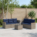 vidaXL Bankstel 8 st Zwart Poly Rattan en Staal