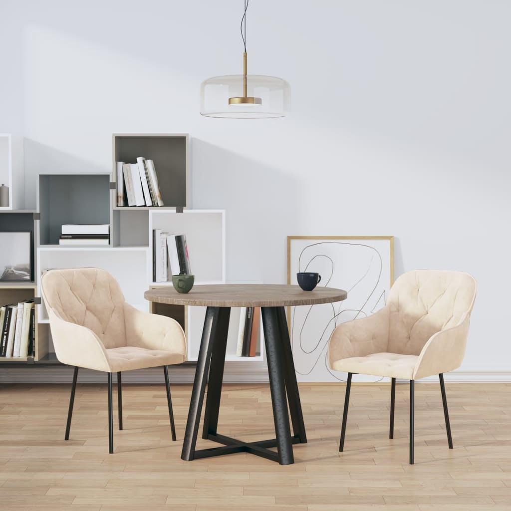 vidaXL Eetkamerstoelen 2 st fluweel blauw