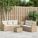 vidaXL Bankstel 8 st Zwart Poly Rattan en Staal