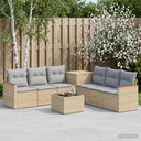 vidaXL Bankstel 8 st Zwart Poly Rattan en Staal